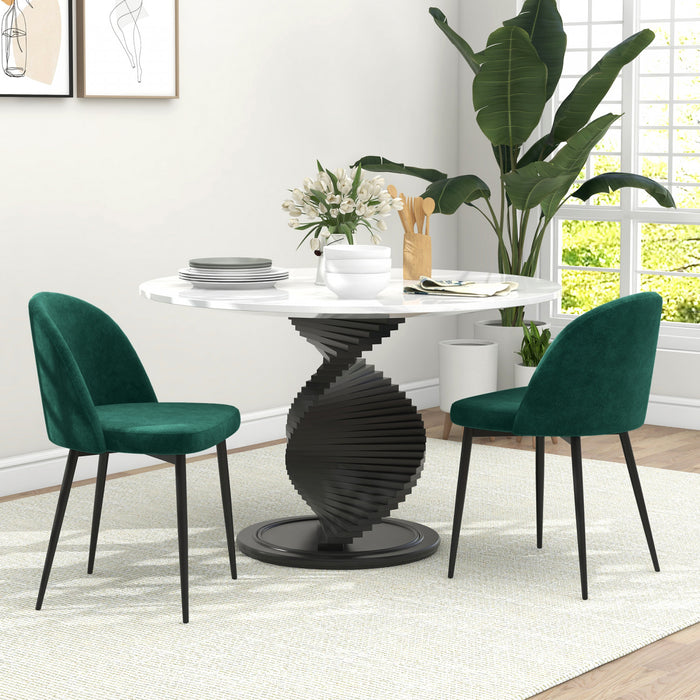 HOMCOM Dining Chairs Set of 2, Mid-Back Velvet-touch Upholstery Side Chair