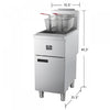 FORNO Commerciale Natural Gas Deep Fryer, 4 Burners 120,000 BTU, 50 lbs Oil Capacity - FCMGF0023 | Friteuse a gaz naturel Commerciale, 4 bruleurs (120 000 BTU), capacite d'huile de 50 lb – FCMGF0023