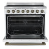 Forno Paolo 36 Inch White Freestanding Electric Range, White, 5.44 cu.ft. - FFSEL6011-36WHT | Cuisiniere electrique Paolo 36 pouces, blanche, 5,44 pi³ - FFSEL6011-36WHT