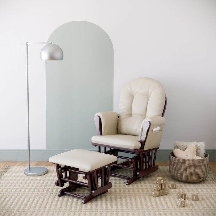 Storkcraft Hoop Glider and Ottoman - Espresso/Beige