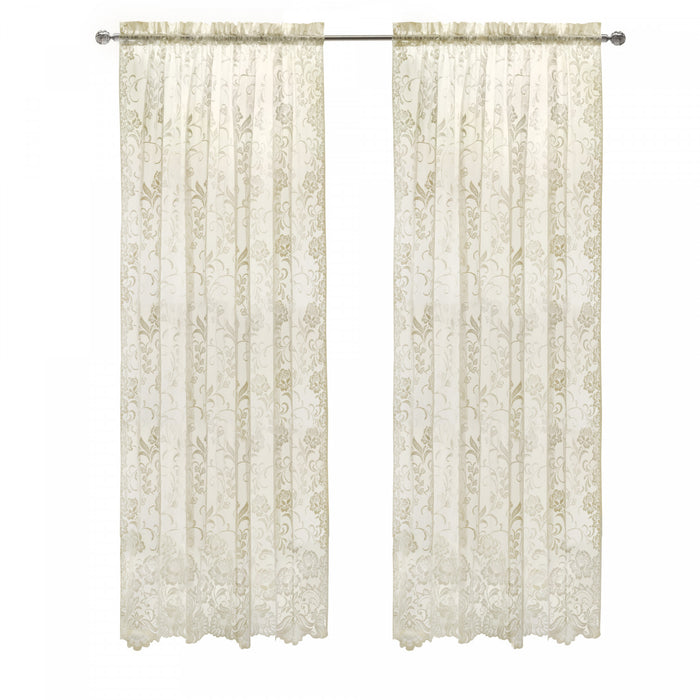 Habitat Limoges Ivory Sheer Rod Pocket Curtain Panel - 55 x 84