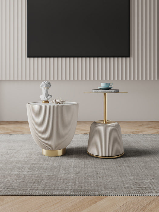 Anderson Modern 2-Piece End Table in Cream