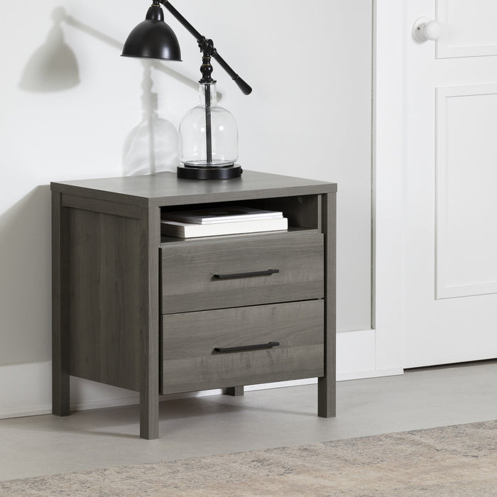 Gravity 2-drawer Nightstand - Gray Maple 