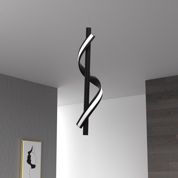 Dainolite Justine LED Pendant 8w Matte Black Finish White Silicone Diffuser Lamp