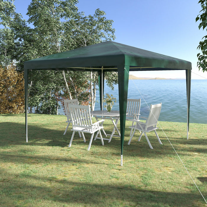 Outsunny 10x10ft Party Tent Portable Gazebo, Folding Garden Canopy Event Shelter Outdoor Sunshade Green