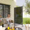 Outsunny Metal Outdoor Privacy Screen Decorative Outdoor Divider with Stand