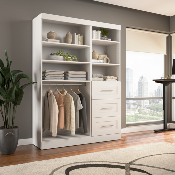 Bestar Pur 61 W Closet Organizer System - White