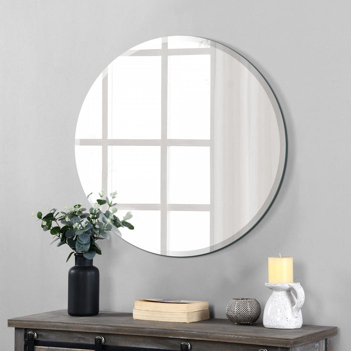 Arcus 30\" X 30\" Round Frameless Beveled Edge Mirror