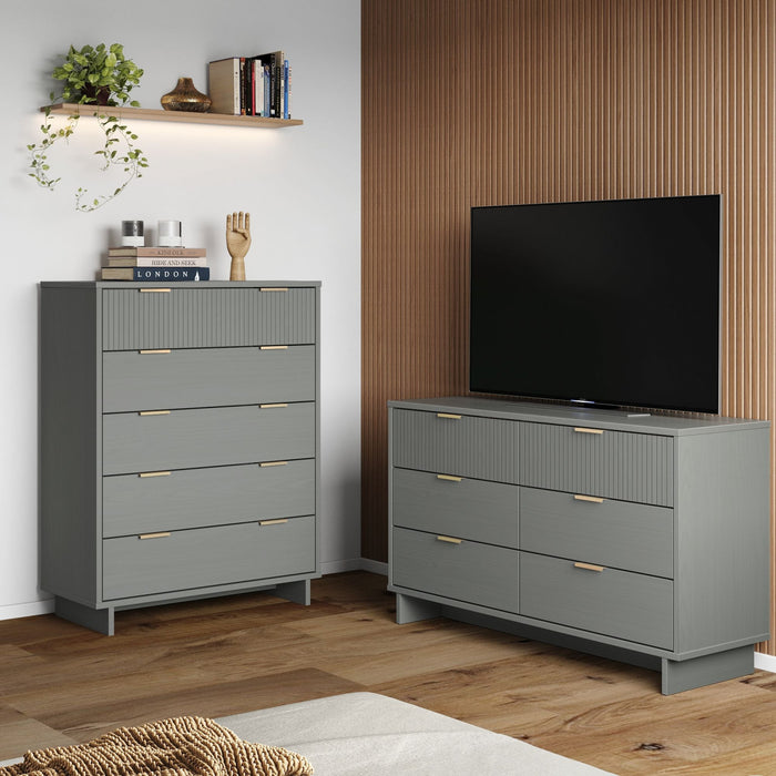 Granville Modern 2-Piece Dresser Set in Light Gray