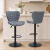 HOMCOM Bar Stools Set of 2 Adjustable Height Swivel Bar Chairs with Back