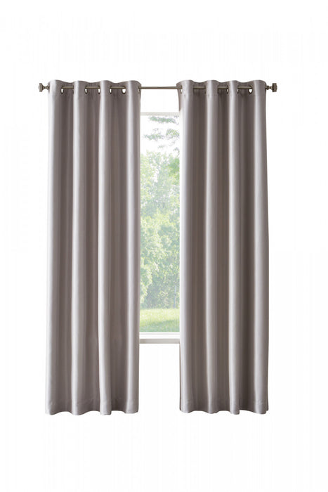 Thermalogic Antique Silver Pearl Satin Room Darkening Grommet Curtain Panel - 52 x 84