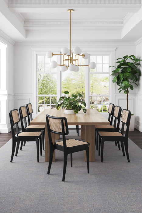 Giverny Industry Chic Wood Dining Chair in Black and Natural - Set of 4