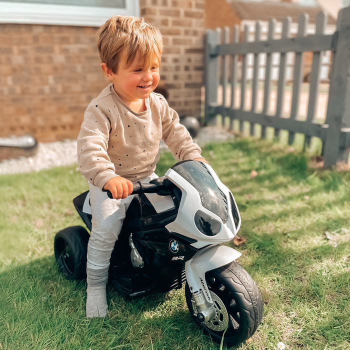 Aosom Kids Motorcycle, 6v Battery Powered Ride-On Toddler Motorcycle With Headlight, Music, 3 Wheels Electric Motorcycle For Kids, Licensed Bmw, Gift For Boys & Girls -black