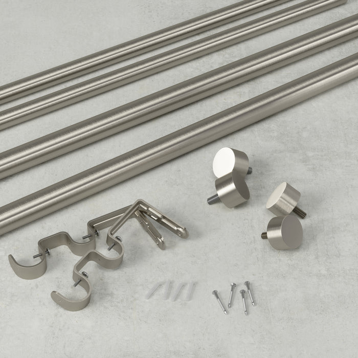 Umbra Cappa Nickel Steel Expandable Double 1\" Curtain Rod - 36\"-66\" 