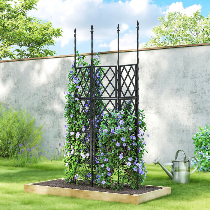 Outsunny Foldable Garden Trellis, Lattice Climbing Support Trellis