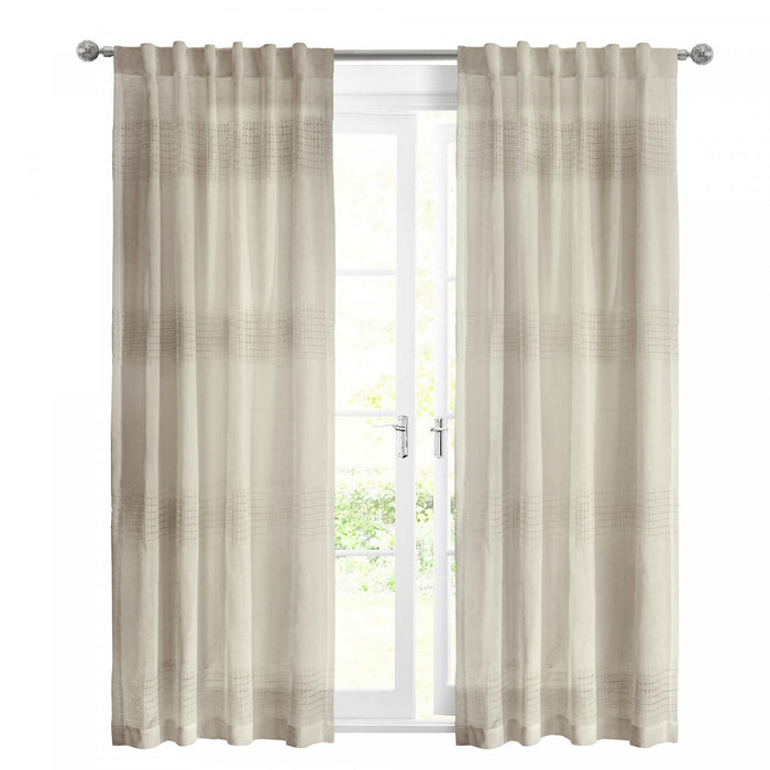Habitat Lindsey Linen Light Filtering Back Tab Curtain Panel - 52 x 95