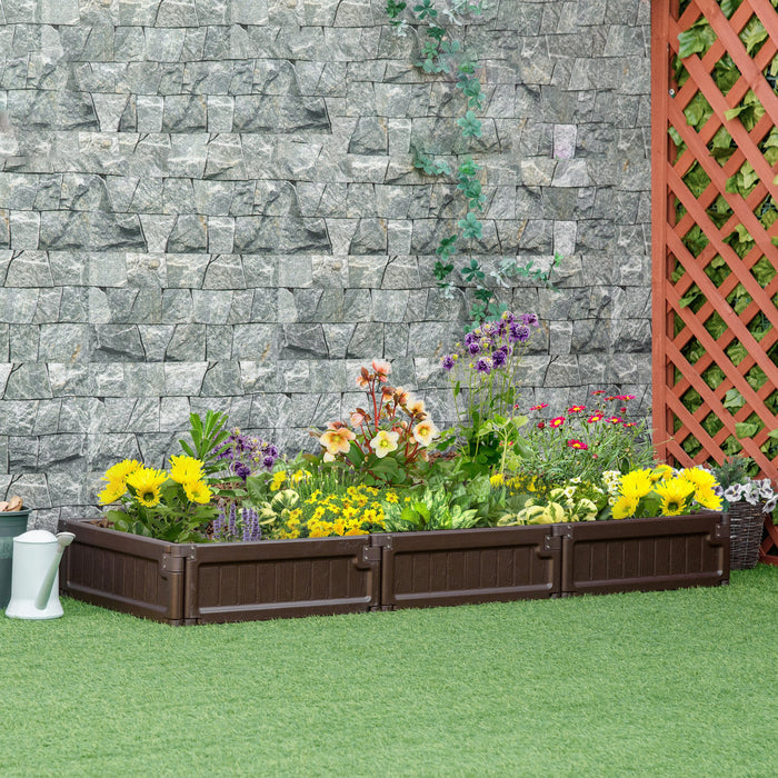 Outsunny 46\" X 46\" Raise Garden Bed Kit, Planter Box Above Ground For Flowers, Herb, Vegetables, Outdoor Garden Backyard With Easy Assembly, Brown