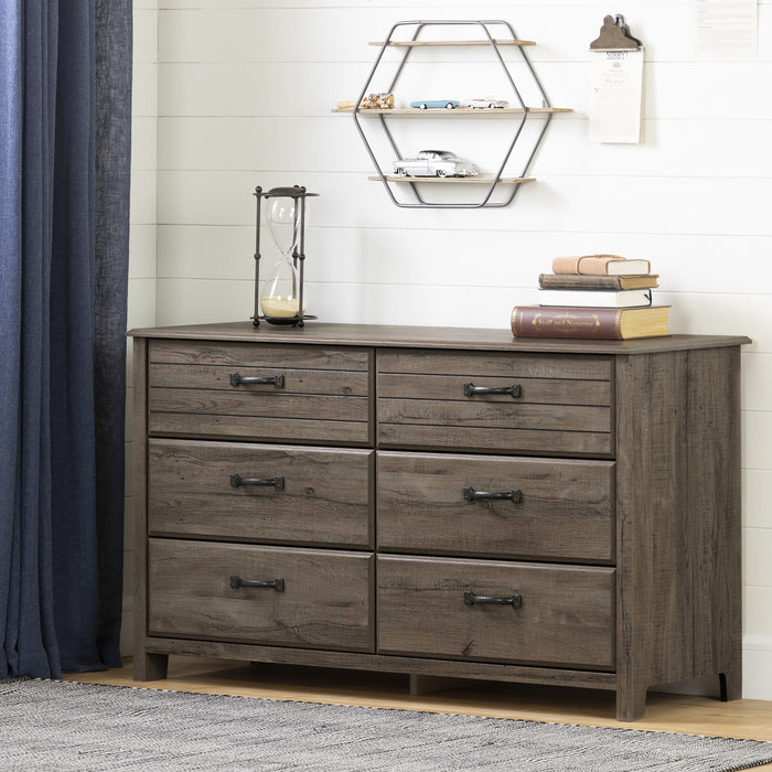 Ulysses 6-Drawer Dresser Fall Oak - South Shore
