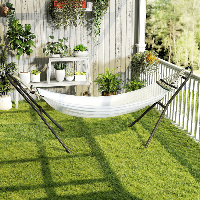 Outsunny 9ft Hammock Stand Adjustable Height, 330 lbs Capacity, Black