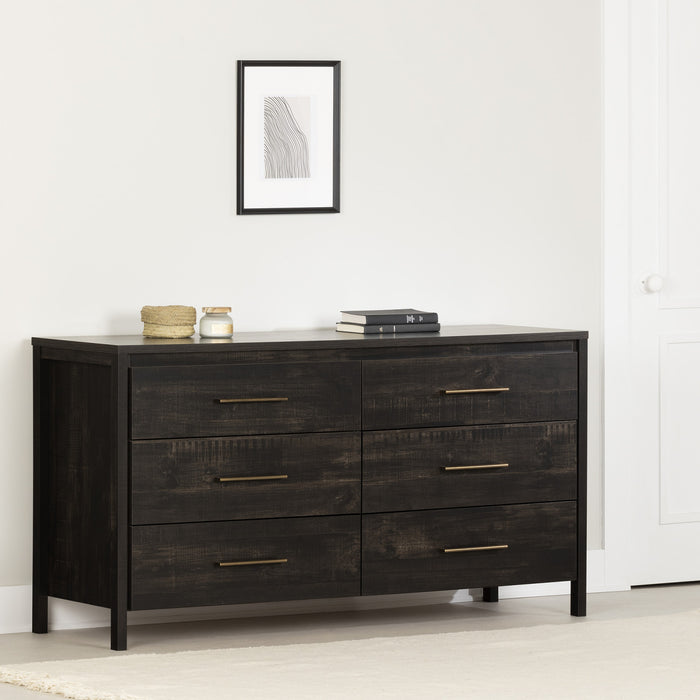 Gravity 6-drawer Dresser - Rubbed Black 