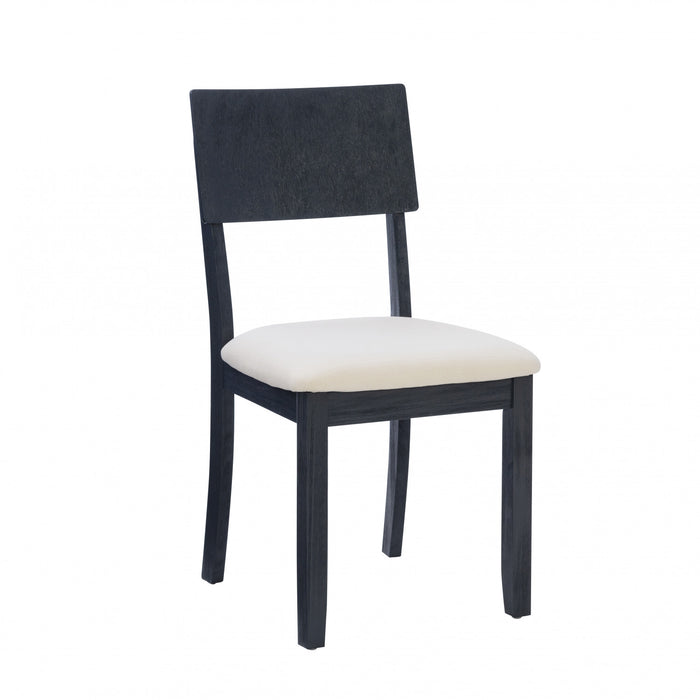 Jorissen Dark Charcoal Linen-Look Fabric Dining Chair - Set of 2