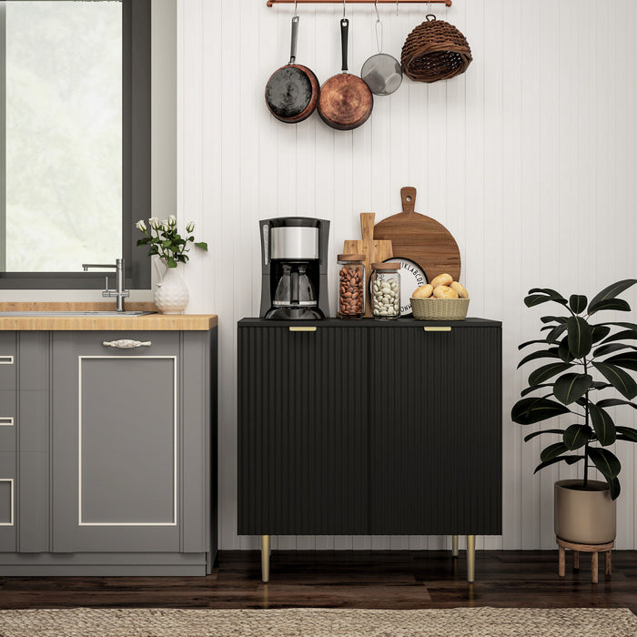 HOMCOM Sideboard Buffet Cabinet with Adjustable Shelves, Black