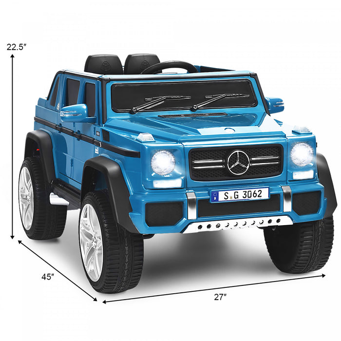 12v Licensed Mercedes-benz Kids Ride On Car Rc Motorized Vehicles W/ Trunk Navy