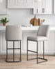 Serena Modern Metal Upholstered Barstool in Light Gray - Set of 2 Bar Stool | Tabouret de bar moderne en metal et tissu Serena, gris clair - Lot de 2