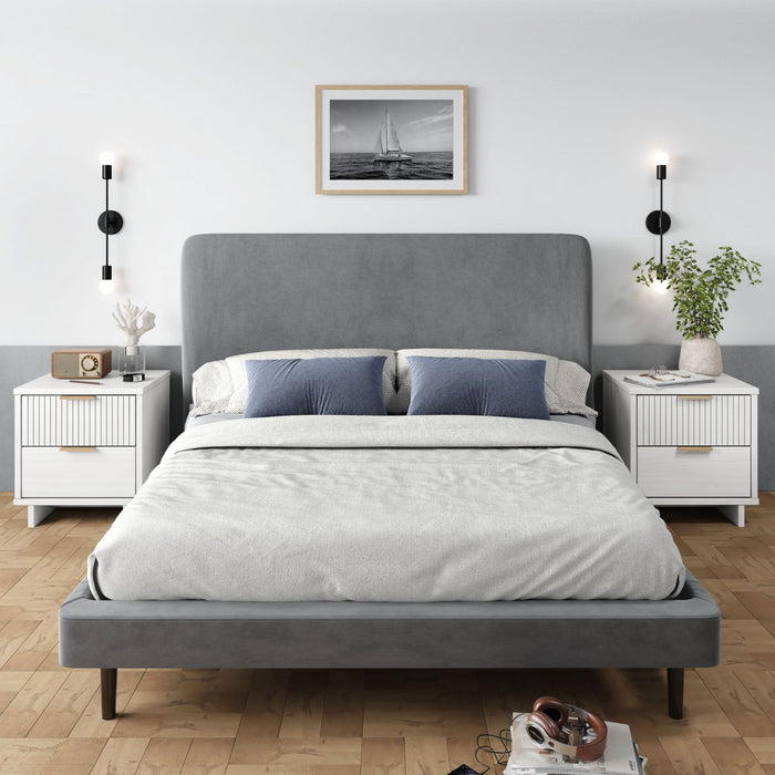 Granville Modern 18\" Nightstand in White (2-Drawer) - Set of 2