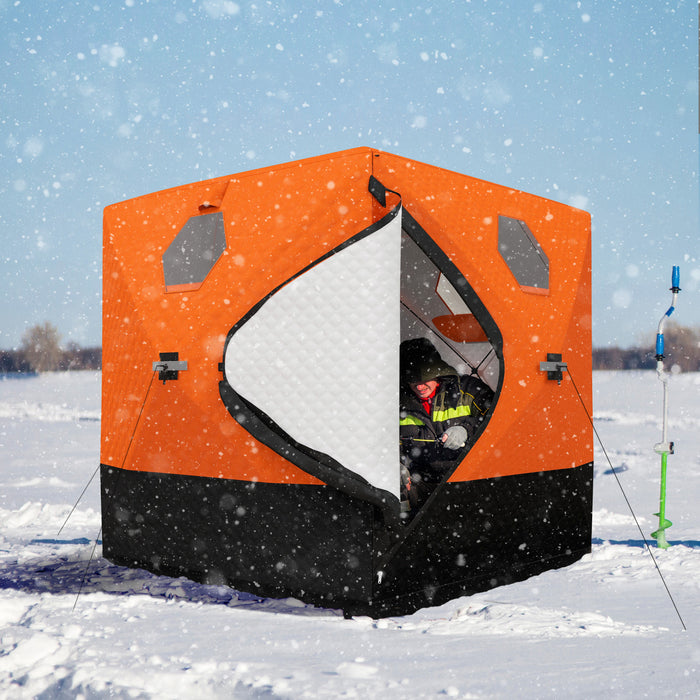 Outsunny Insulated Ice Fishing Shelter With Carry Bag For 2-3 Person