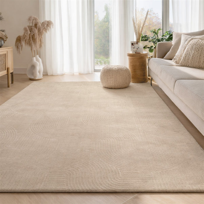 Elion Contemporary Cream Washable Rug 6'7\" x 9'0\" Indoor Area Rug