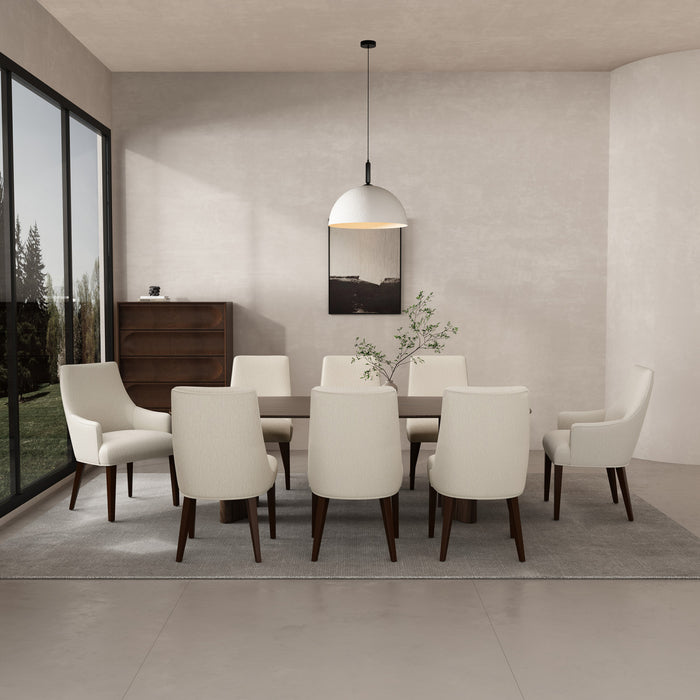 Beever Modern 8-Piece Dining Chair Set in Cream