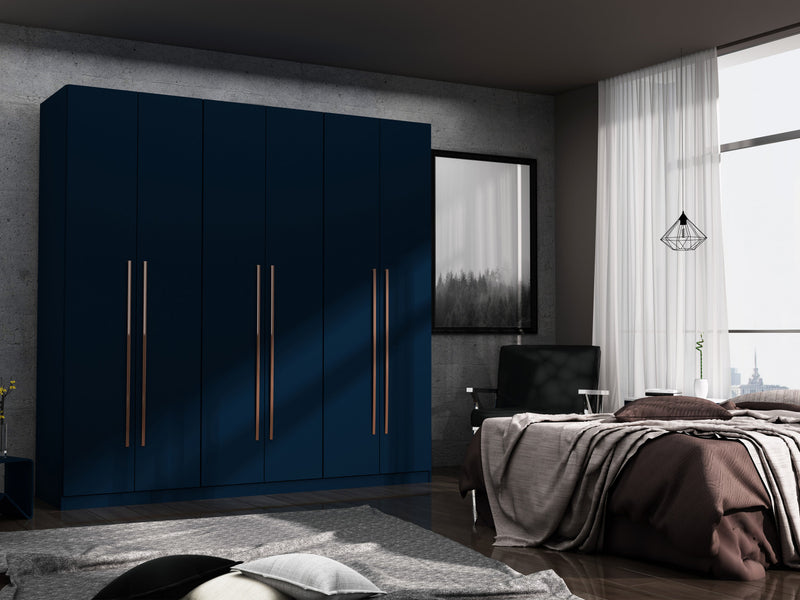 Gramercy Contemporary Modern 82\" Wardrobe Closet in Midnight Blue