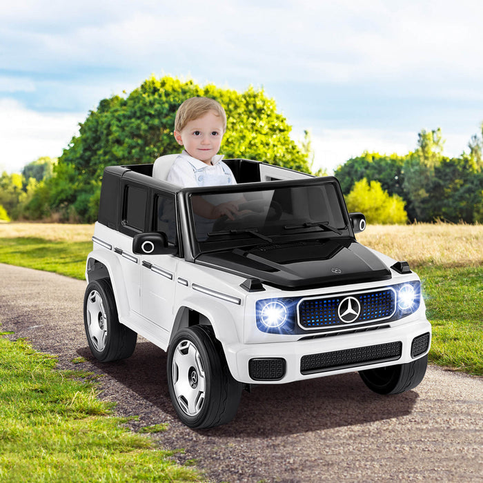 Costway Licensed Mercedes-benz Eqg Kids Ride On Car With Remote Control Detachable Battery White