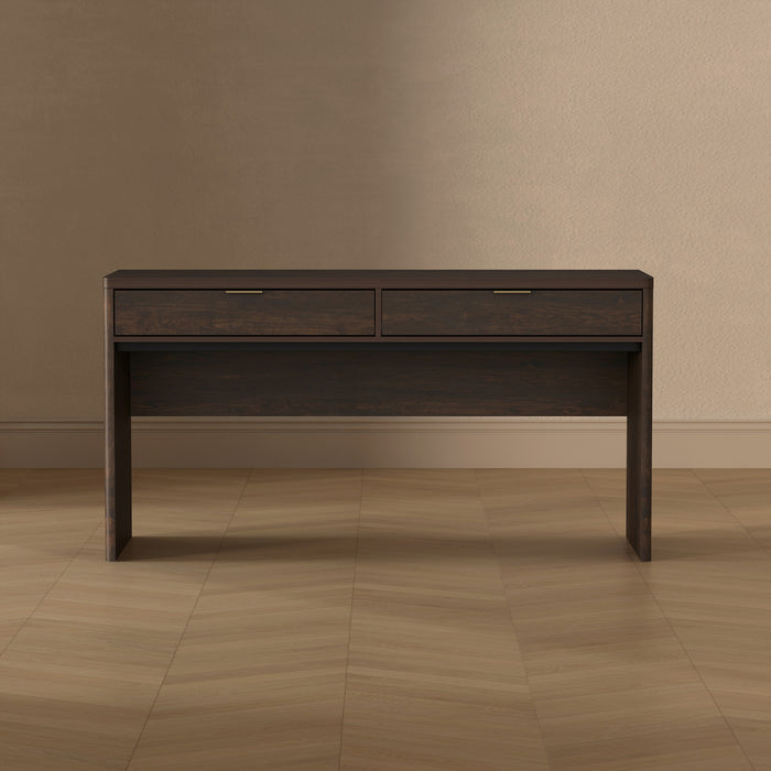 Evelyn Modern 60\" Writing Desk in Brown (2-Drawer)