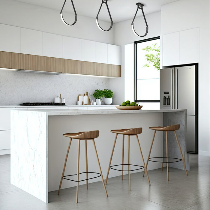 Dainolite Regan LED Pendant 30w Matte Black White Silicone Diffuser Lamp