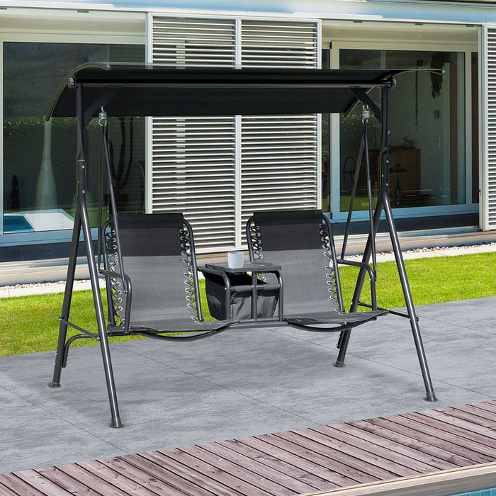 Outsunny 2-seater Garden Swing, Black