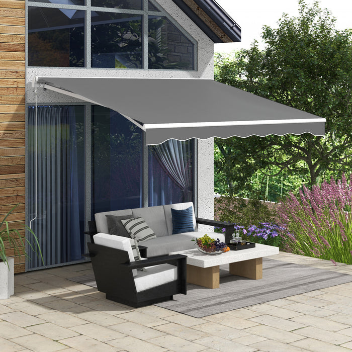 Outsunny 10' X 8' Electric Retractable Awning W/ Remote Controller, Grey
