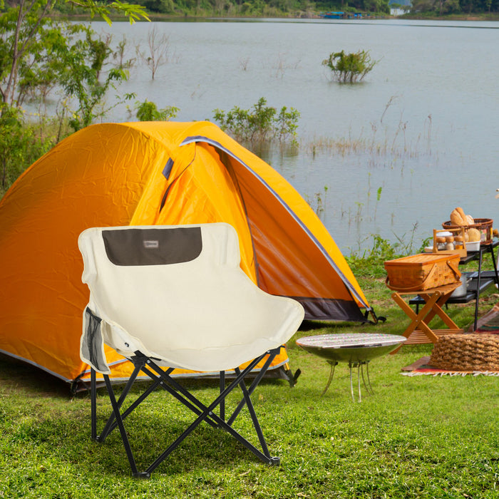 Outsunny Lightweight Camping Chair for Adults with Carry Bag Side Pocket