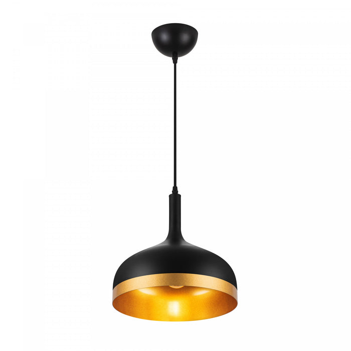 Dash Collection 12\" Pendant Ceiling Light - Black & Gold