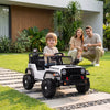 Qaba 12V Electric Car for Kids, Ride on Truck Car with Remote Control, Soft Start, 4-Wheel Suspension, Safety Belt, Lights and USB Music for Ages 2-4 Boys Girls, White