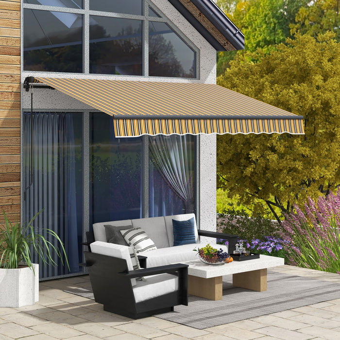 Outsunny 10' X 8' Patio Retractable Awning Sunshade Shelter, Amber