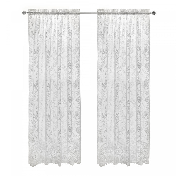 Habitat Limoges White Sheer Rod Pocket Curtain Panel - 55 x 84