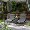 Outsunny Folding Lounge Chair Set Of 2, Reclining Tanning Chair Light Grey