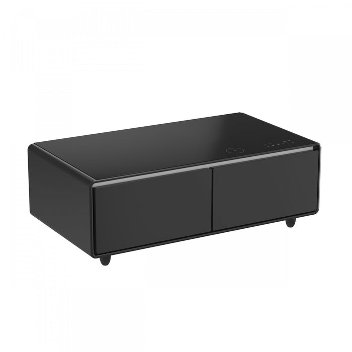 Forno Evoluto Tavolo 51\" Black Smart Coffee Table – Dual Refrigerator Drawers-FCTFR7006-51BLK