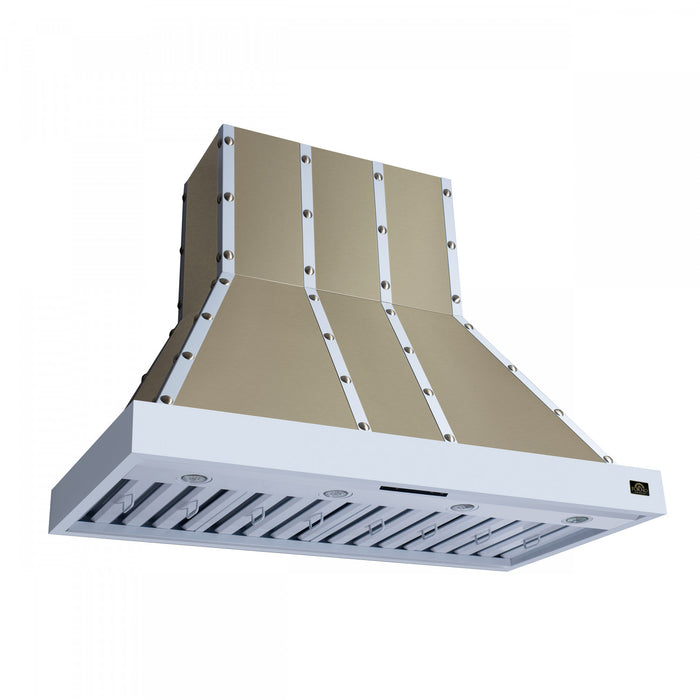 Forno Ambassador 48\" Range Hood, White, 304 CFM, 3 speeds, Remote Control - FRHWM5099-48CPWHT