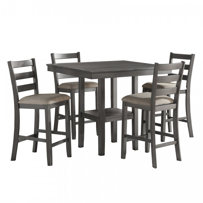Mosse 5pc Counter Height Dining Set, Grey