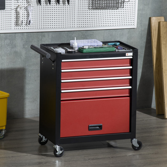 Durhand 4-drawer Tool Chest With 4 Wheels Rolling Tool Organizer