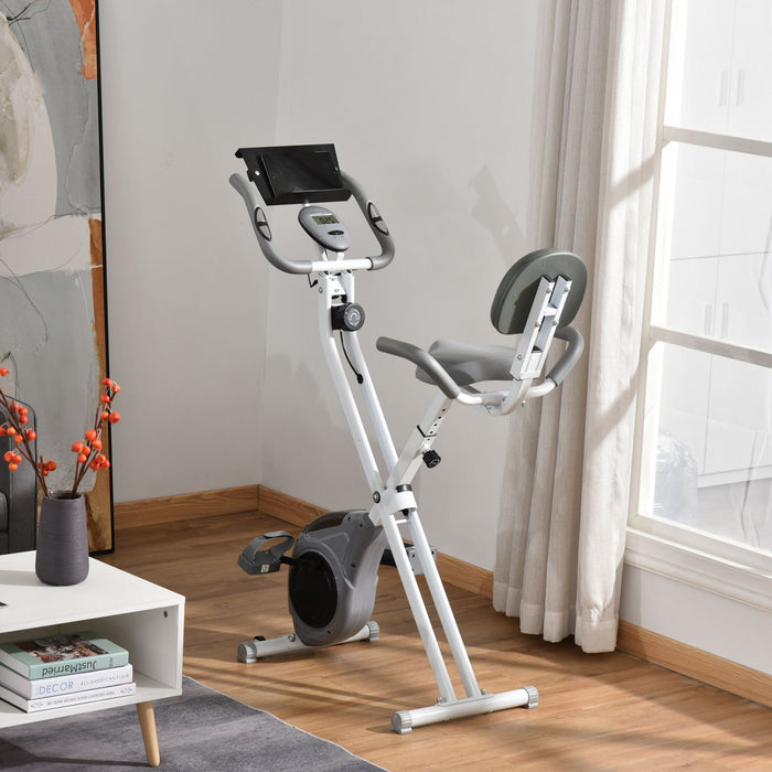 Soozier Folding Exercise Bike With 8-level Magnetic Resistance, Grey