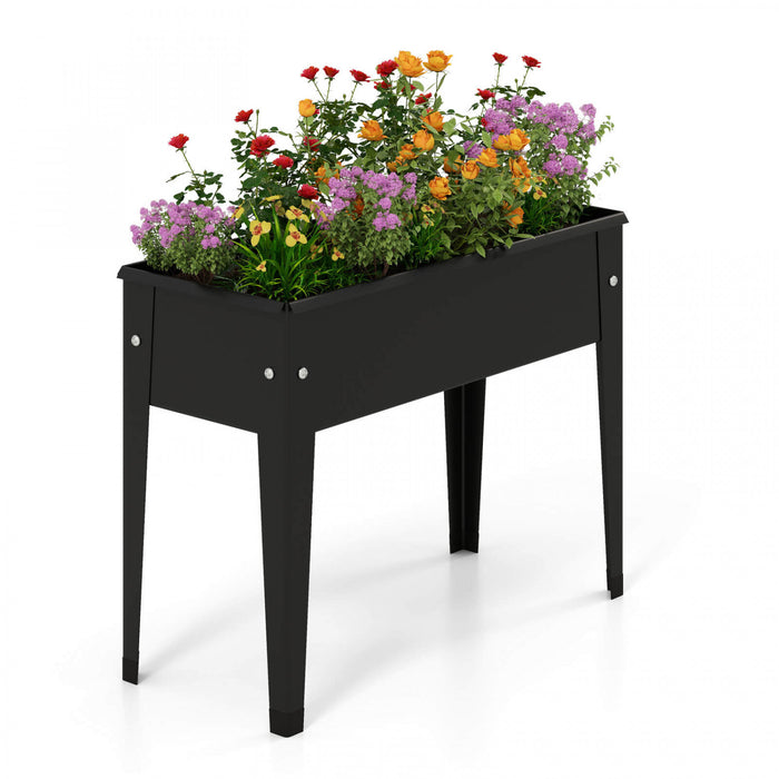 Costway Raised Garden Bed Elevated Metal Planter Box With Legs Drainage Holes Gardening Box